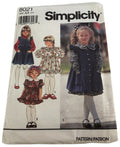 Simplicity Sewing Pattern 8021 Play Dress Pinafore Girls Long Sleeves 3 4 5 6 6x