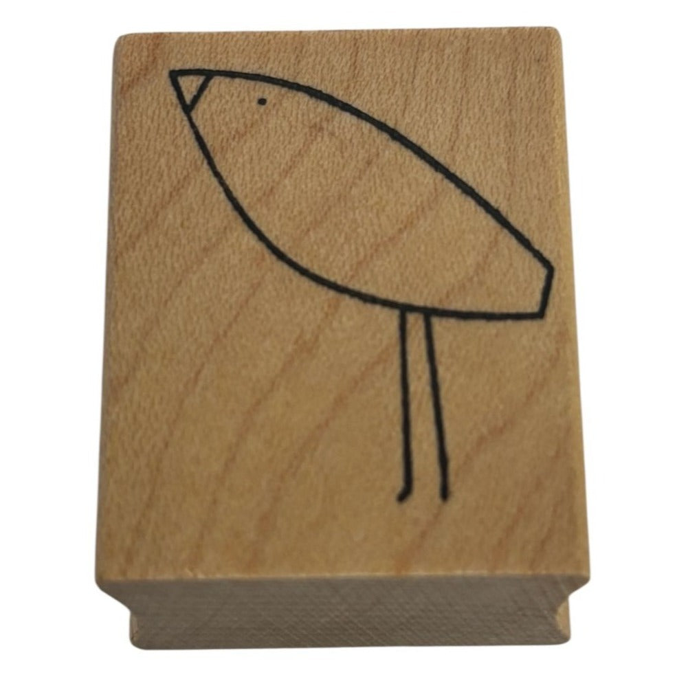 Memory Box Wood Rubber Stamp Bird Character Lines Nature Garden Outdoors Craft