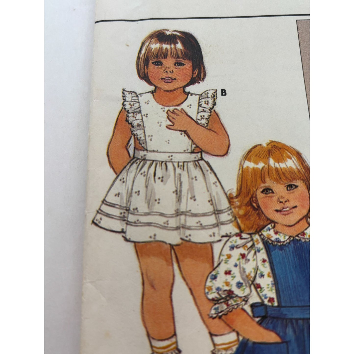 Butterick Sewing Pattern 6584 Toddler Dress Jumper Blouse 4T Vintage Pinafore