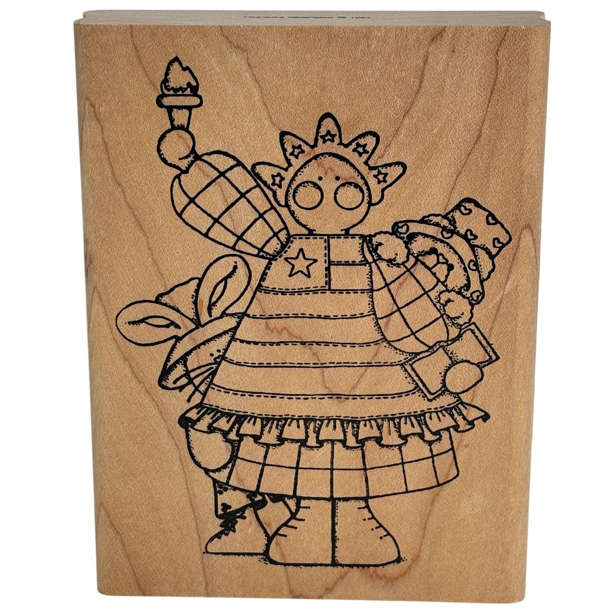 Finders Keepers Rubber Stamp Statue of Liberty Angel Folk Art Patriotic July 4th