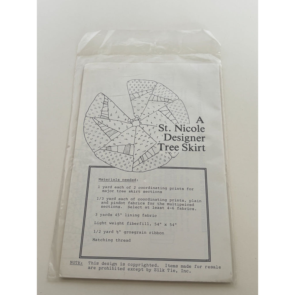 St Nicole Designer Christmas Tree Skirt Quilting Pattern Holiday Home Decor 1983