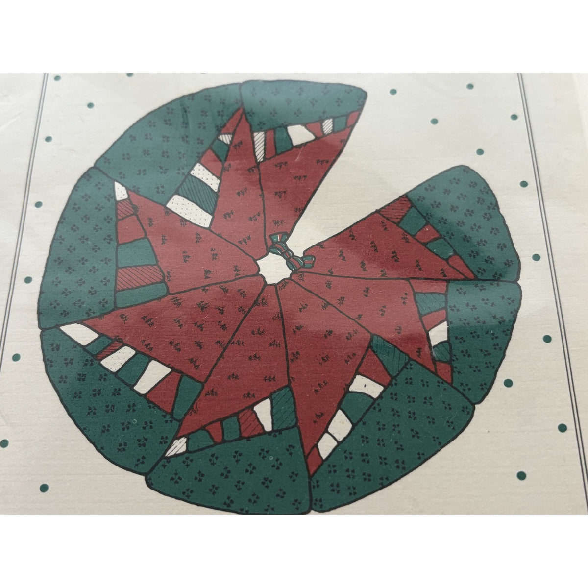 St Nicole Designer Christmas Tree Skirt Quilting Pattern Holiday Home Decor 1983