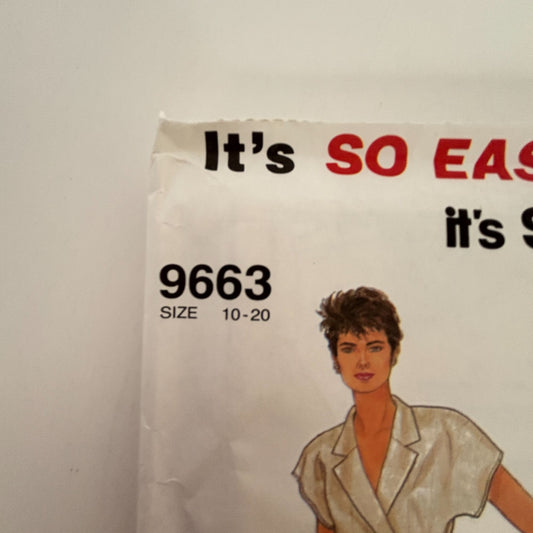 Simplicity Sewing Pattern 9663 Dress Mid-Calf Knee Length 1990s Fashion 10-20 UC