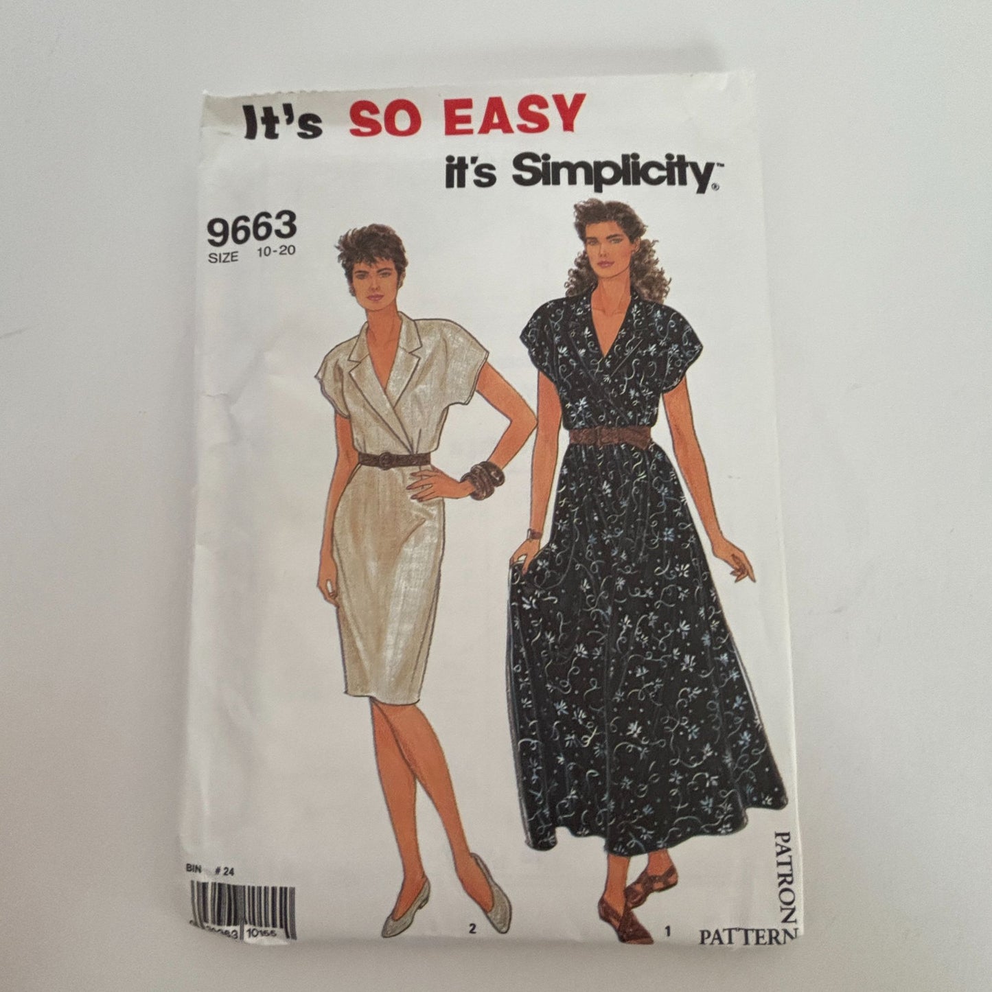 Simplicity Sewing Pattern 9663 Dress Mid-Calf Knee Length 1990s Fashion 10-20 UC