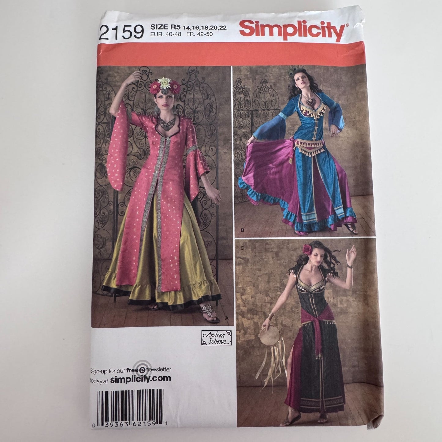 Simplicity Sewing Pattern 2159 Boho Belly Dance Costume Gypsy Dress 14-22 Uncut