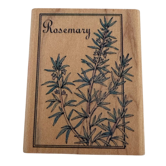 Rubber Stampede Wood Rubber Stamp Rosemary Herb Plant Savory Gardening Cooking