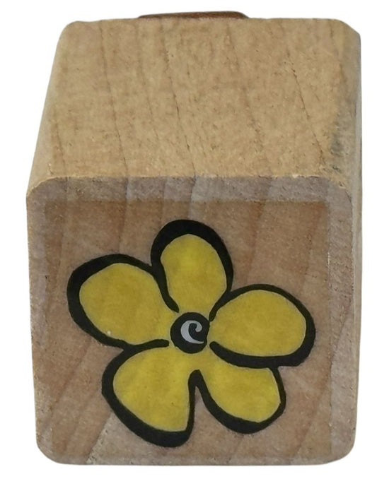 Flower Rubber Stamp Spring Garden Nature Wood Mounted