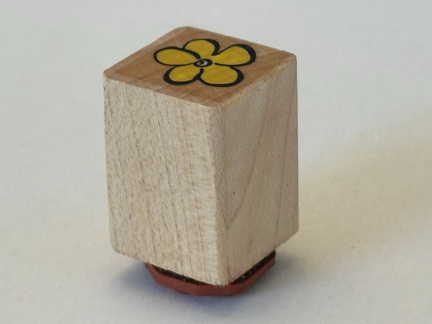 Flower Rubber Stamp Spring Garden Nature Wood Mounted
