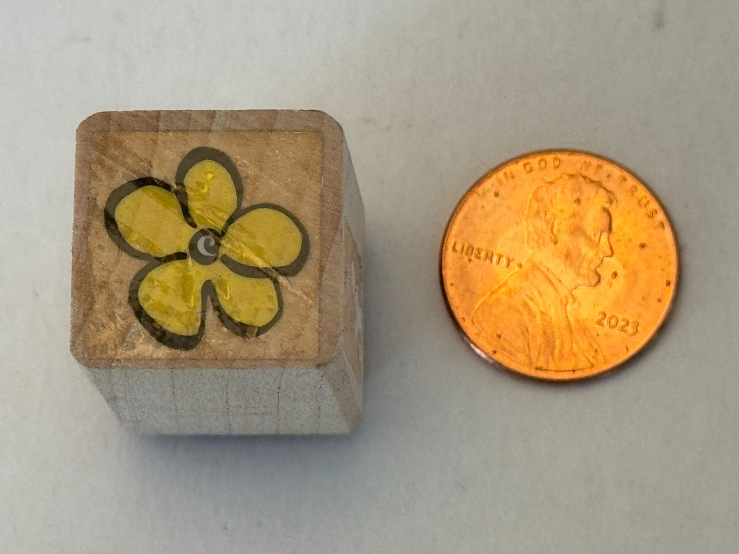Flower Rubber Stamp Spring Garden Nature Wood Mounted