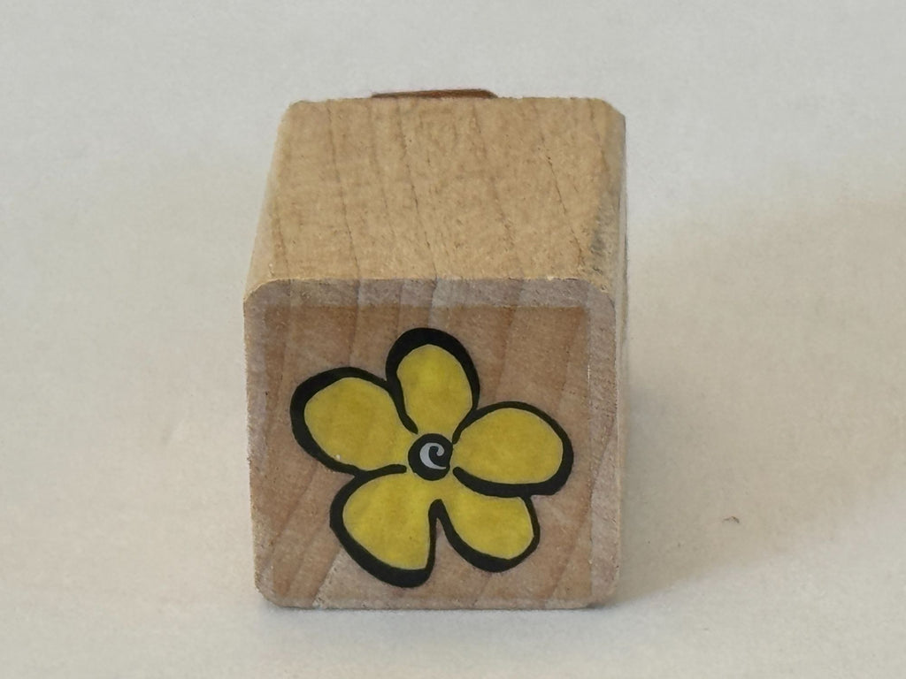 Flower Rubber Stamp Spring Garden Nature Wood Mounted