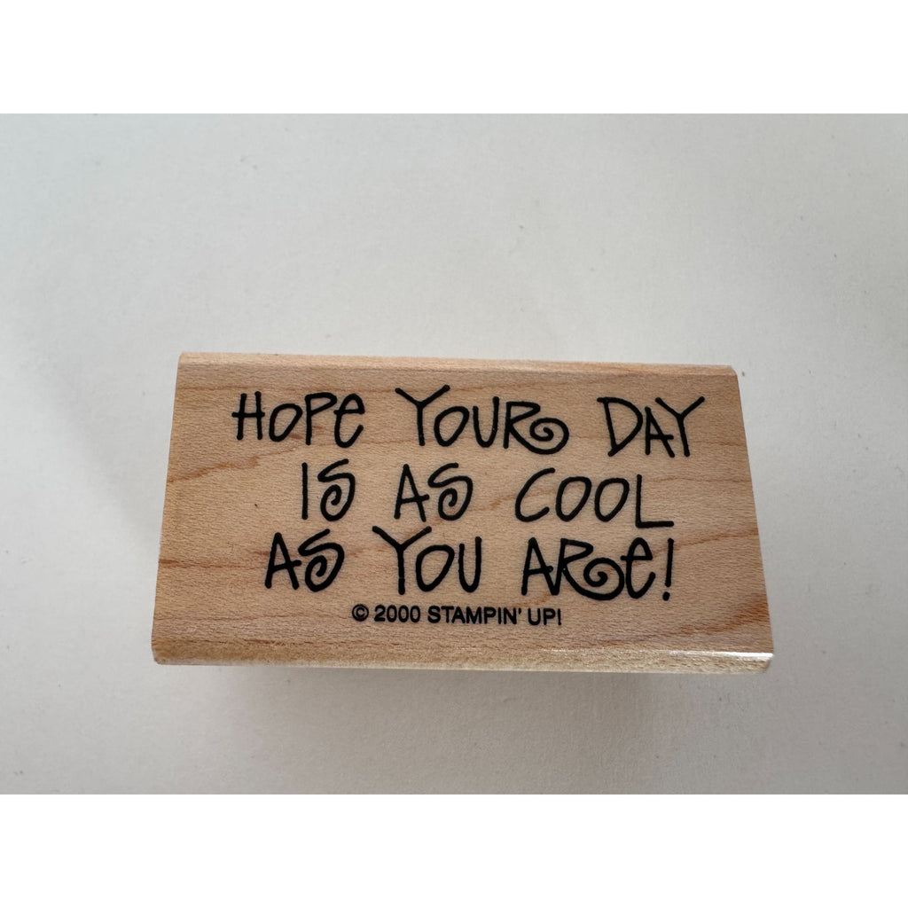 Stampin Up Rubber Stamp Hope Your Day Is As Cool As You Are Birthday Sentiment