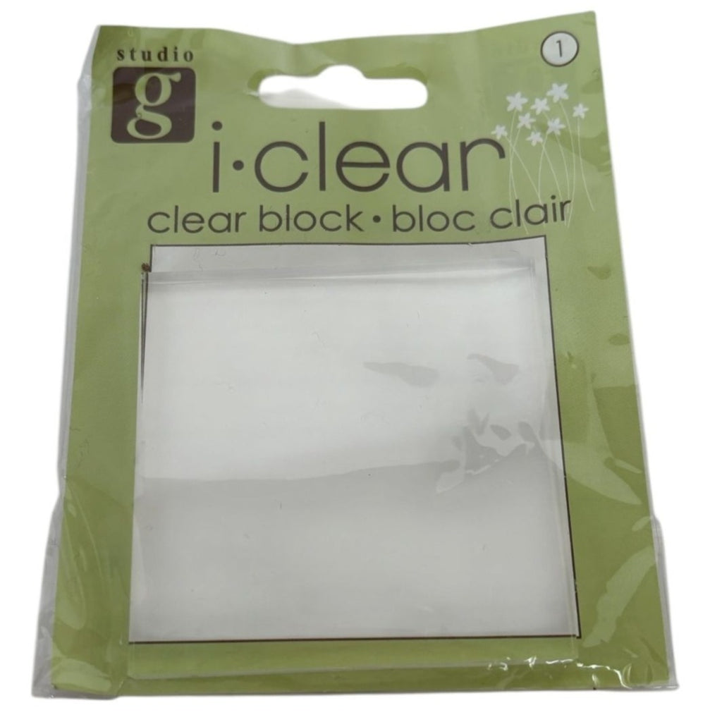 Studio G Clear Acrylic Block Square For Stamping I-Clear 2.5 inches Hampton Art