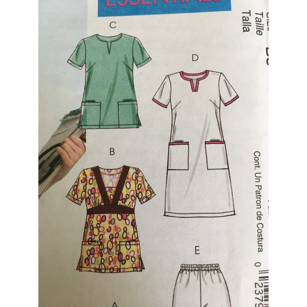 McCalls Sewing Pattern M5895 Nursing Scrubs Uniform Essentials Top Pants 8-16 UC