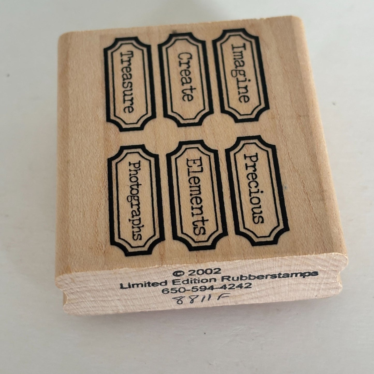 Limited Edition Rubber Stamp Creative Text 6 Labels Imagine Create Scrapbooking Words Cardmaking Craft