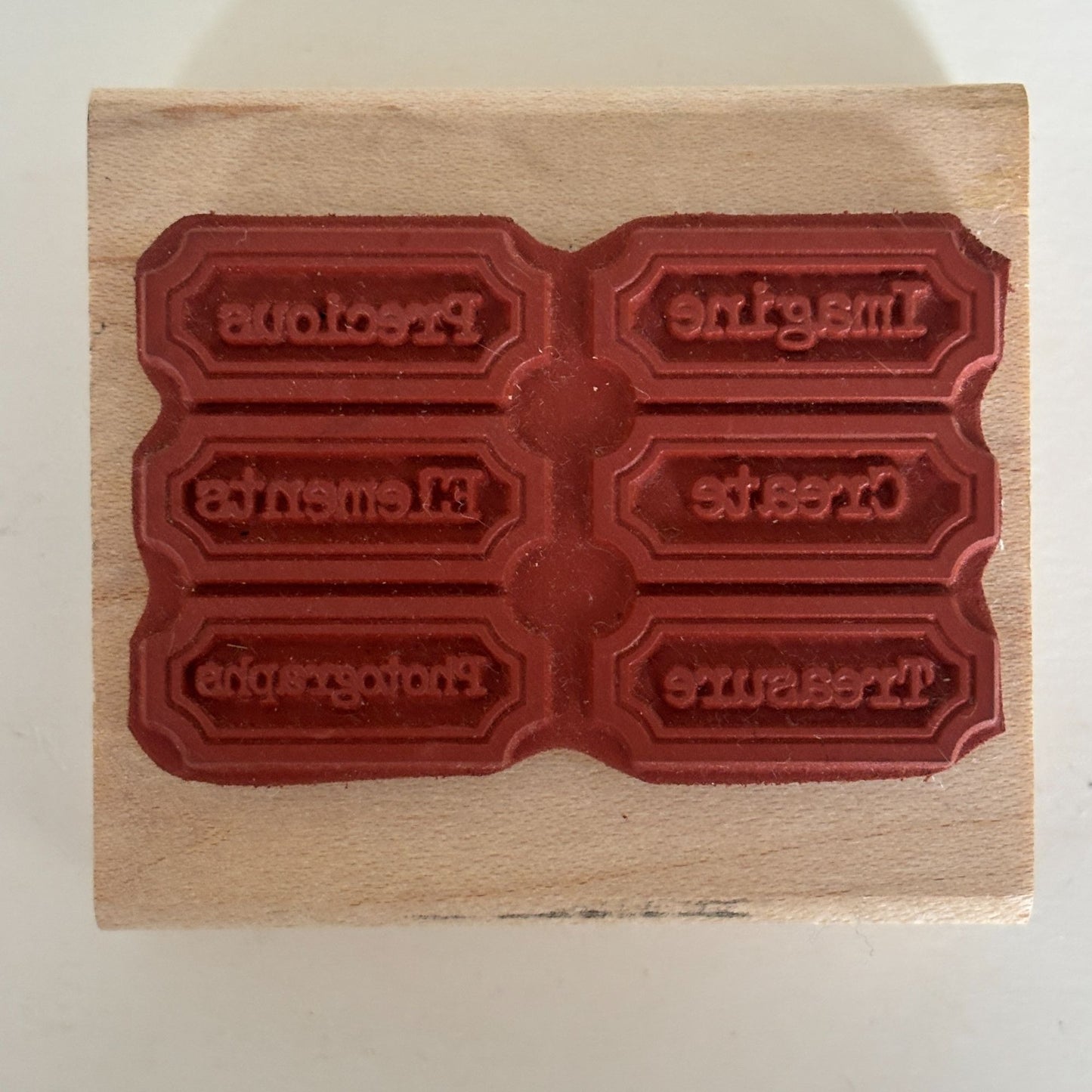 Limited Edition Rubber Stamp Creative Text 6 Labels Imagine Create Scrapbooking Words Cardmaking Craft