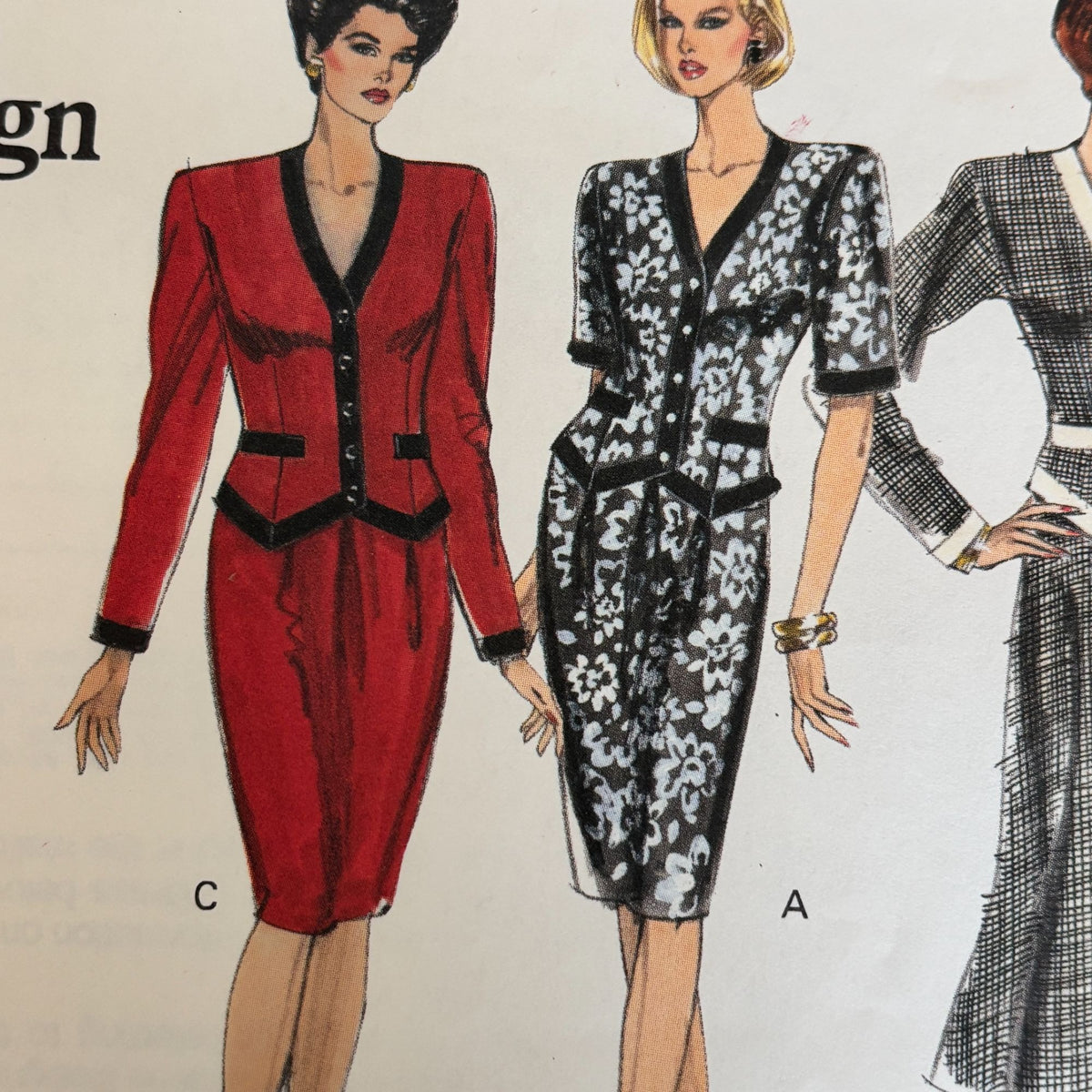 Vogue Sewing Pattern 2421 Skirt Suit Jacket 12 14 16 90s Power Dressing Easy UC
