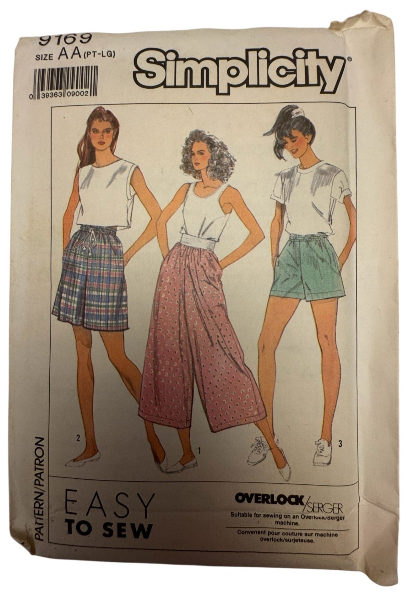 Simplicity Sewing Pattern 9169 Cropped Pants Shorts 1980s Easy To Sew 6- 20 UC