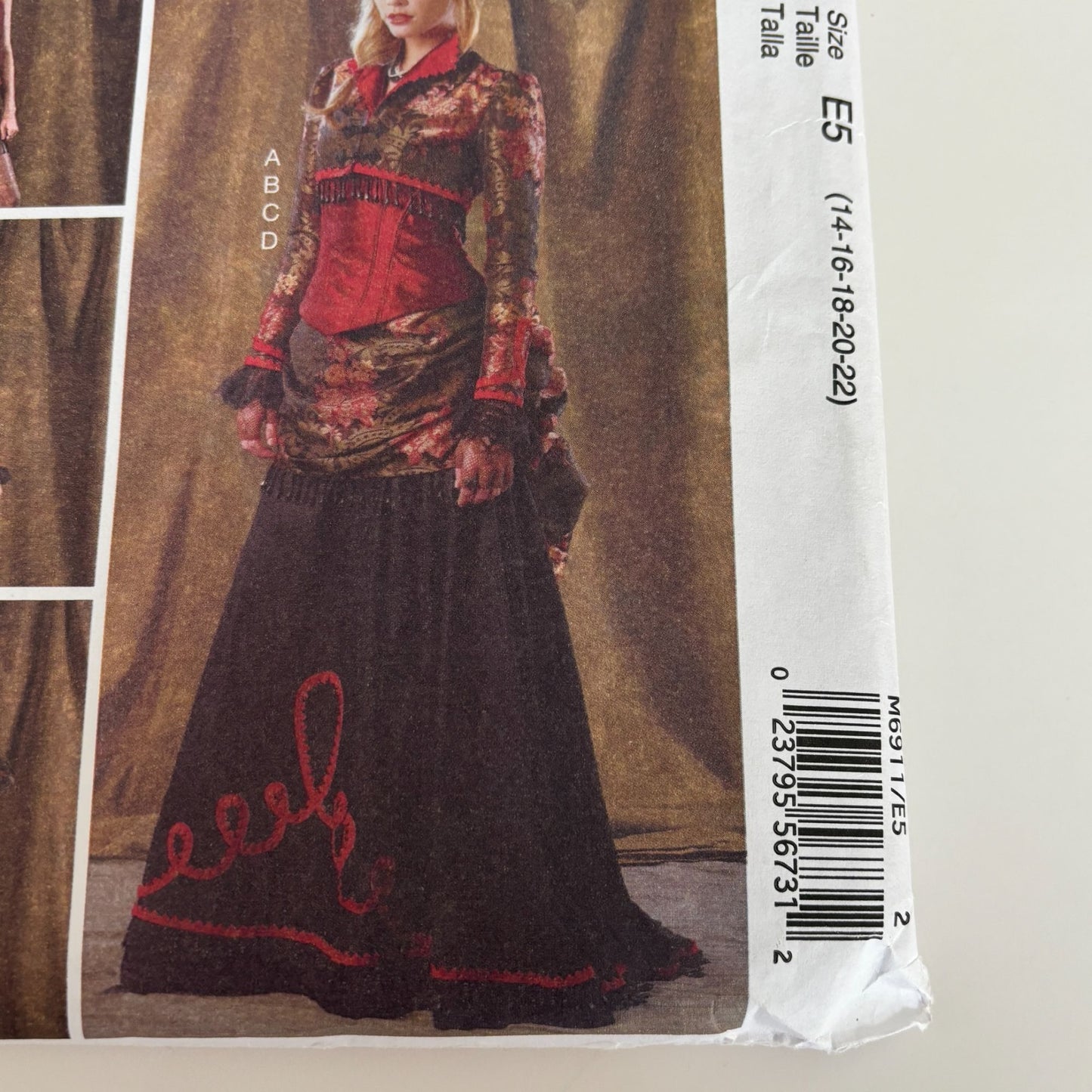 McCalls Sewing Pattern M6911 Steampunk Corset Skirt Bustle Costume Victorian Outfit 14–22 UNCUT