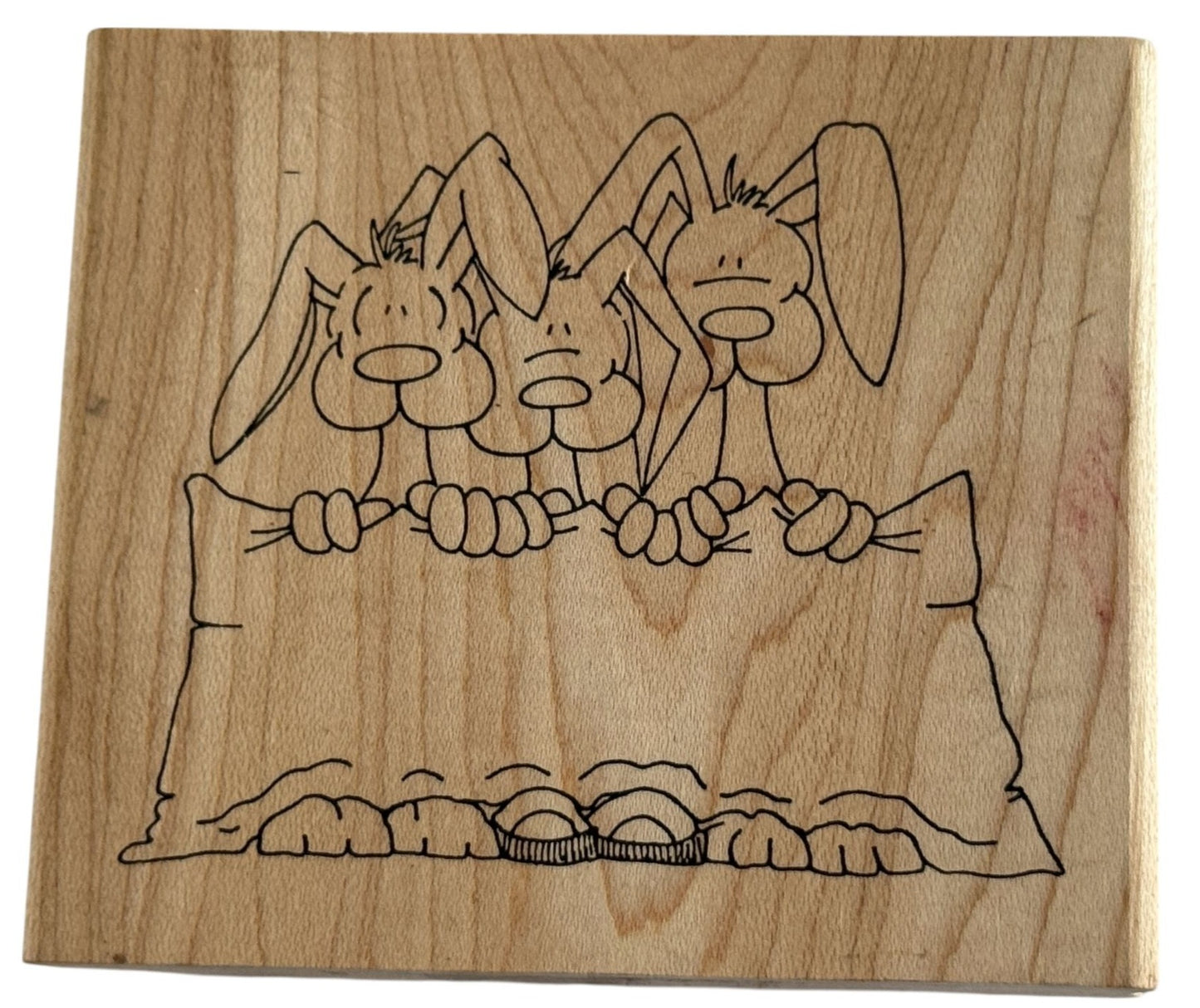 Inky Antics Rubber Stamp Bunny Banner Rabbits Holding Sign Animals Funny Humor