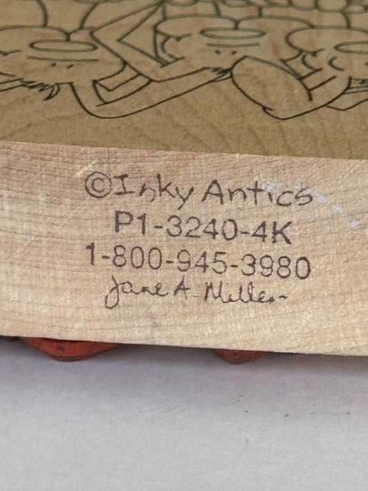 Inky Antics Rubber Stamp Bunny Banner Rabbits Holding Sign Animals Funny Humor