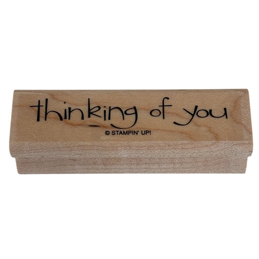 Stampin Up Rubber Stamp Thinking of You Card Making Words Sentiment Wood Mounted