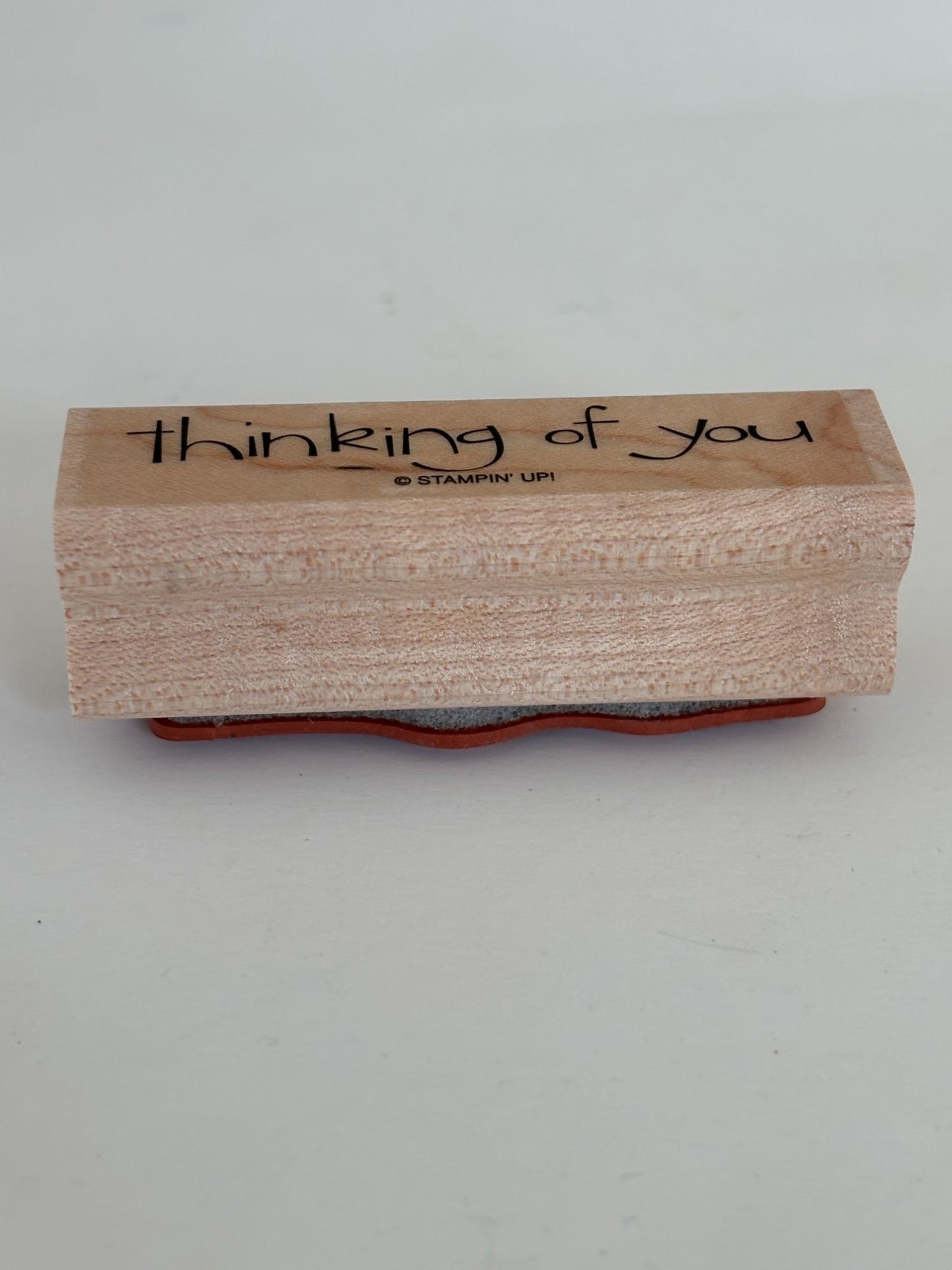 Stampin Up Rubber Stamp Thinking of You Card Making Words Sentiment Wood Mounted