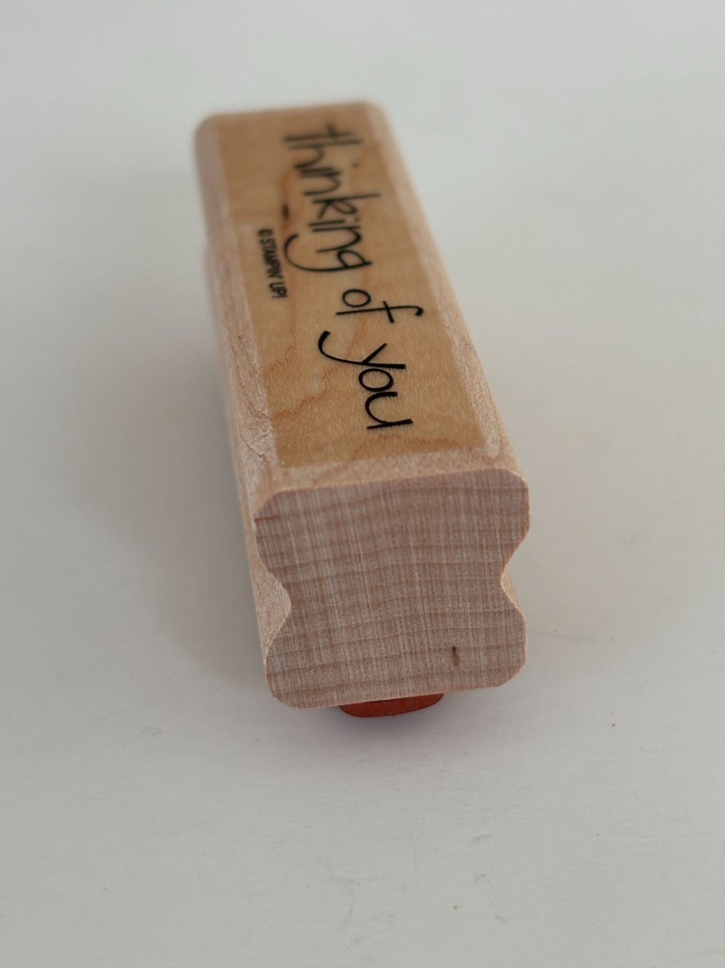 Stampin Up Rubber Stamp Thinking of You Card Making Words Sentiment Wood Mounted