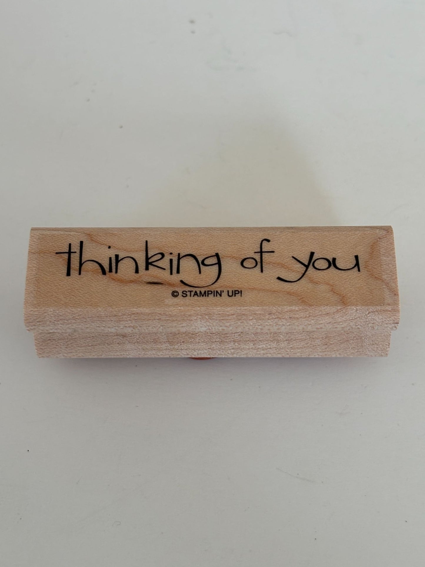 Stampin Up Rubber Stamp Thinking of You Card Making Words Sentiment Wood Mounted