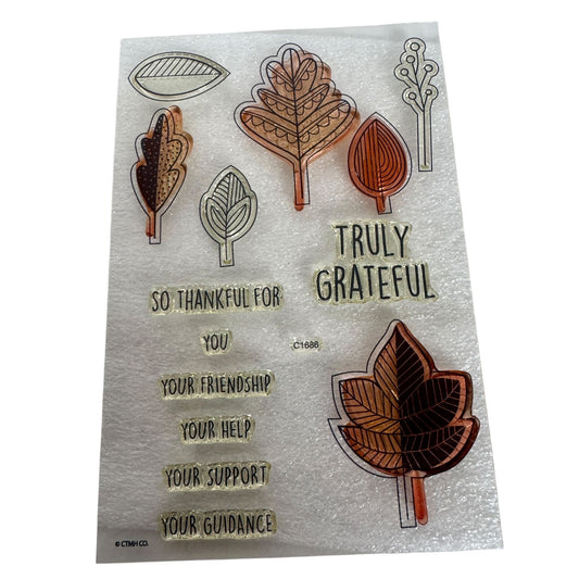 CTMH My Acrylix Acrylic Stamp Set Falling for You Cardmaking Fall Leaves C1686