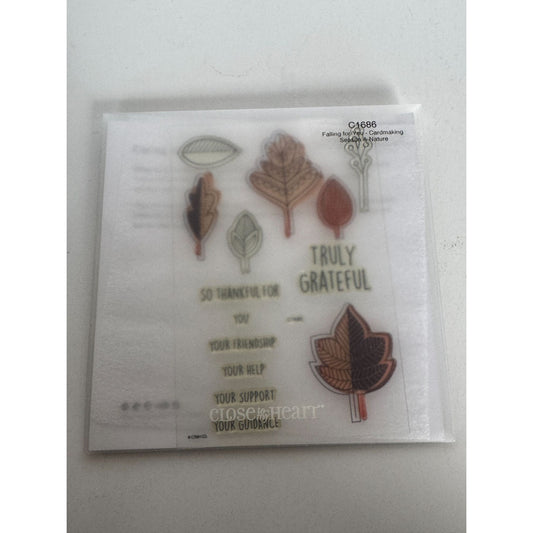 CTMH My Acrylix Acrylic Stamp Set Falling for You Cardmaking Fall Leaves C1686