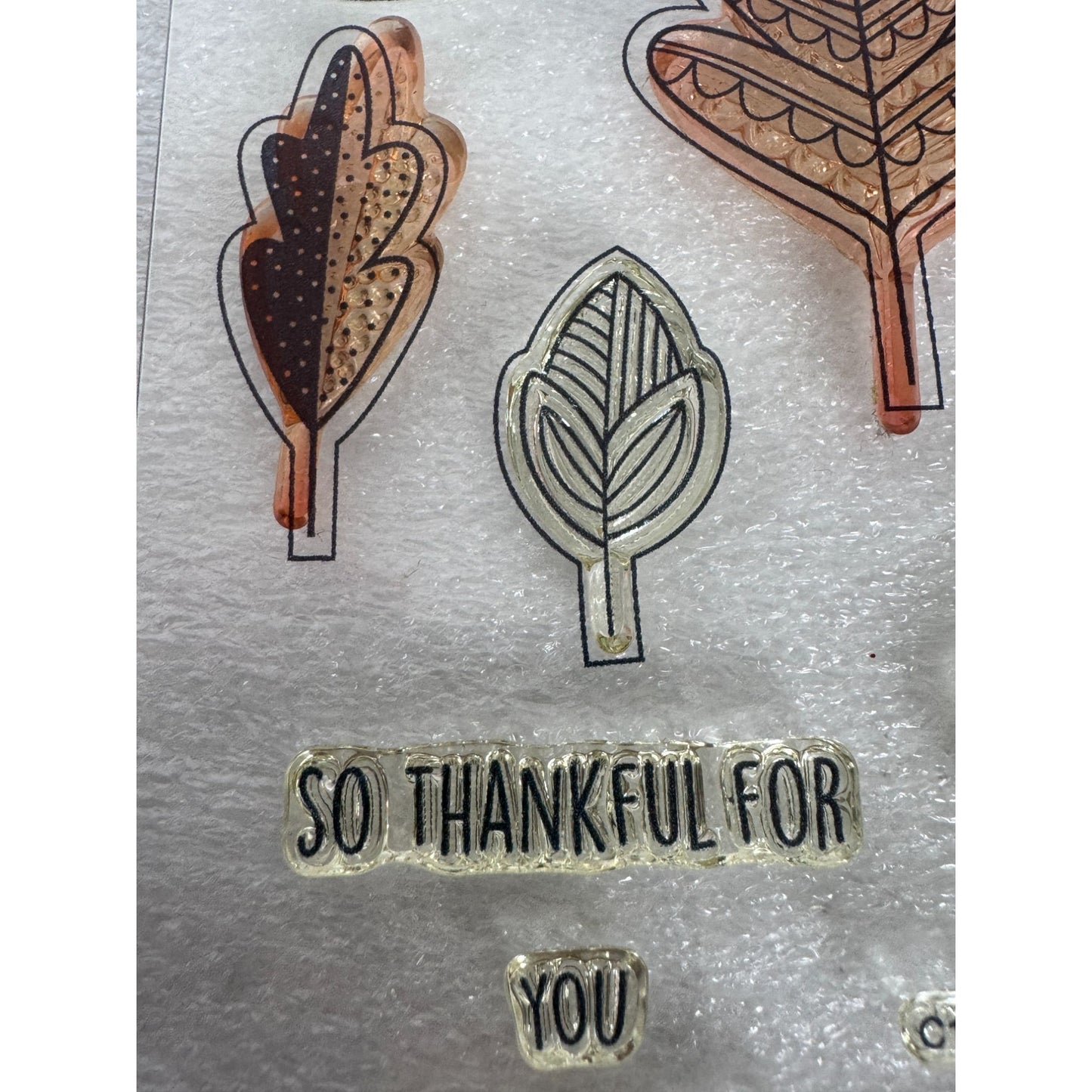 CTMH My Acrylix Acrylic Stamp Set Falling for You Cardmaking Fall Leaves C1686