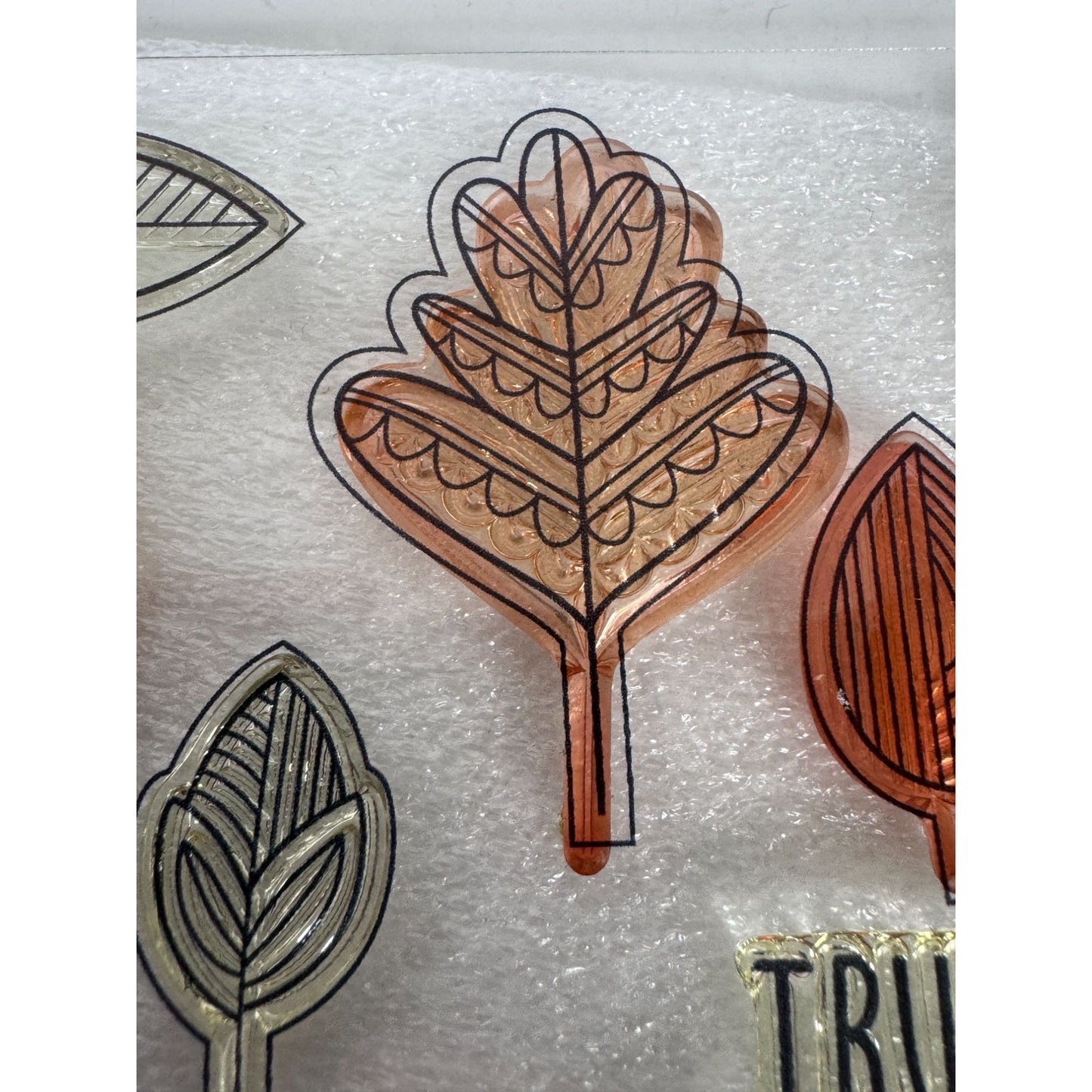 CTMH My Acrylix Acrylic Stamp Set Falling for You Cardmaking Fall Leaves C1686