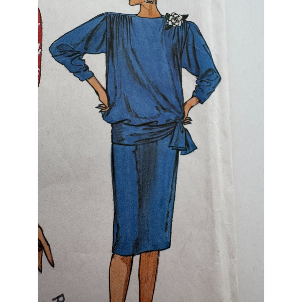 Vogue Sewing Pattern 9314 Blouson Top Wrap Straight Skirt Work Outfit 8 10 12 UC
