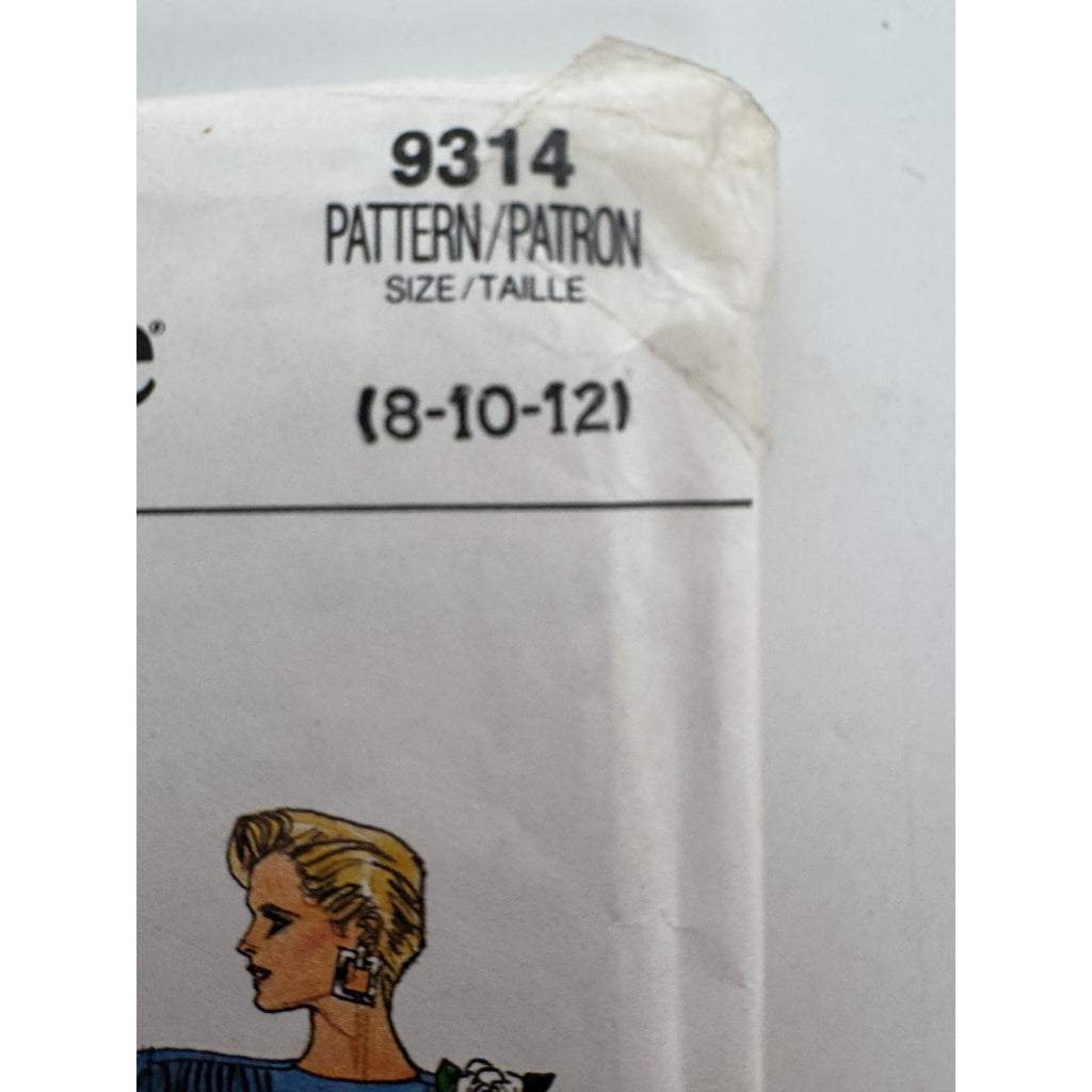 Vogue Sewing Pattern 9314 Blouson Top Wrap Straight Skirt Work Outfit 8 10 12 UC