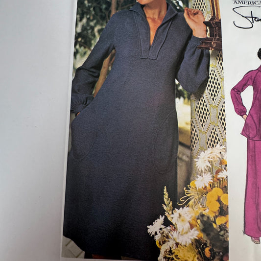 Vogue Sewing Pattern 1168 Stan Herman 1970s Dress Pants Lounge Set 12 Uncut Easy