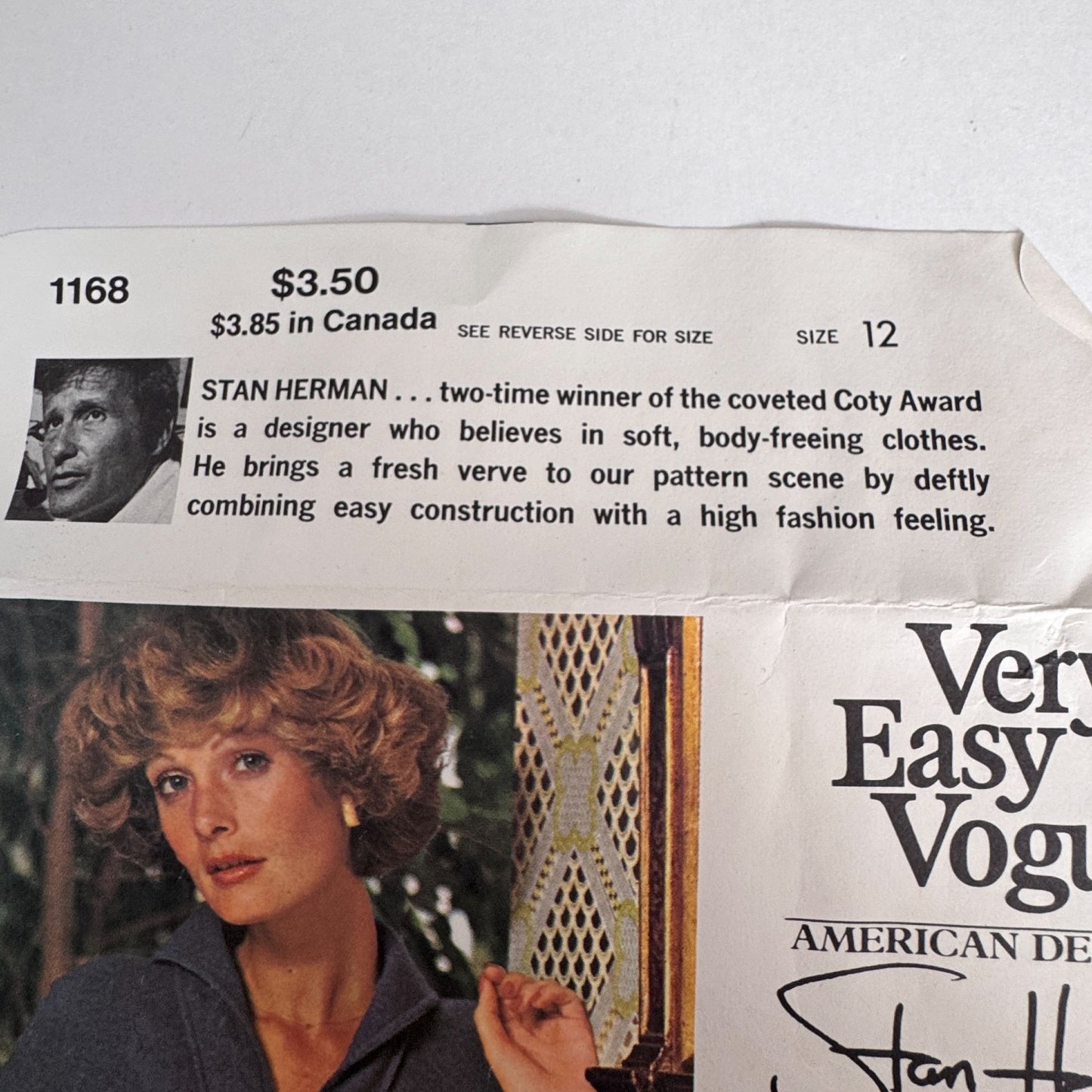 Vogue Sewing Pattern 1168 Stan Herman 1970s Dress Pants Lounge Set 12 Uncut Easy