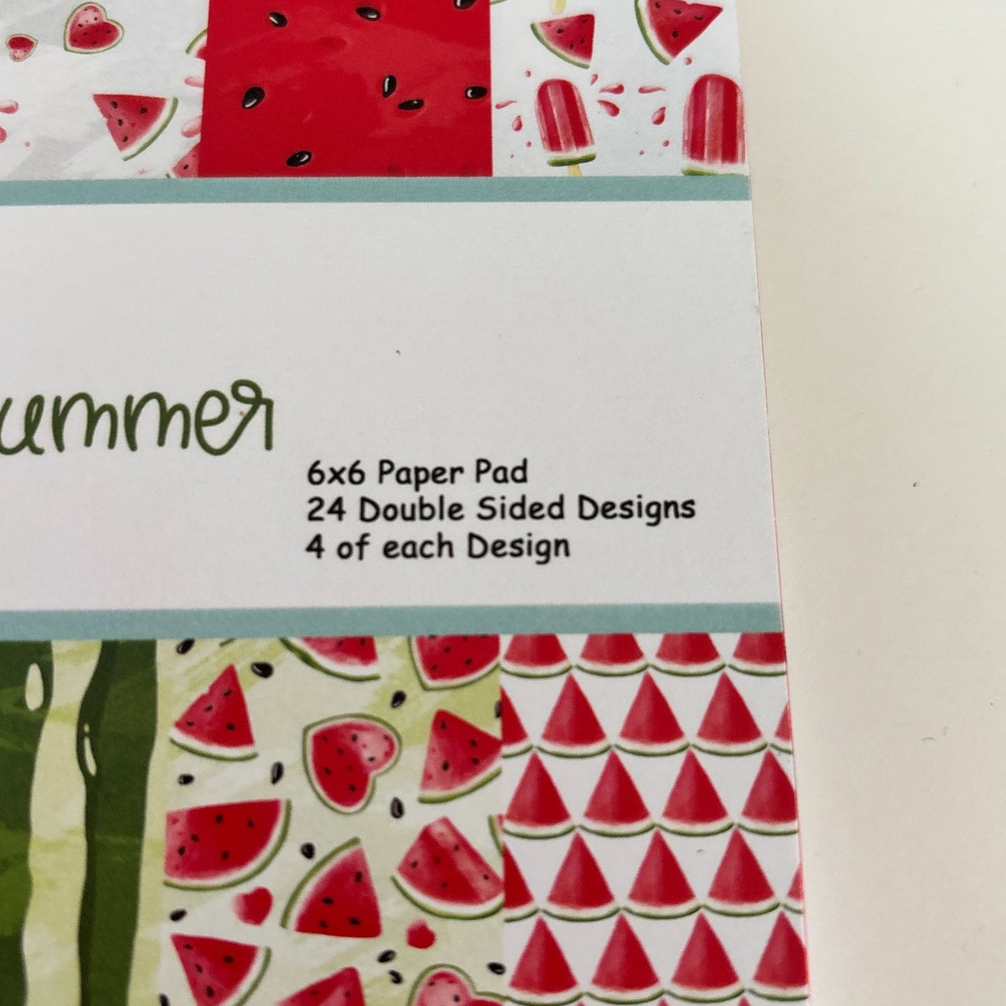 Not 2 Shabby Scrapbook Paper Pad 6x6 Watermelon Summer 24 Double-Sided Designs