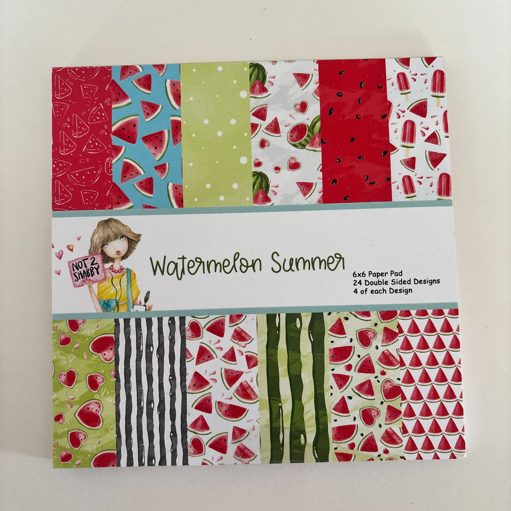 Not 2 Shabby Scrapbook Paper Pad 6x6 Watermelon Summer 24 Double-Sided Designs