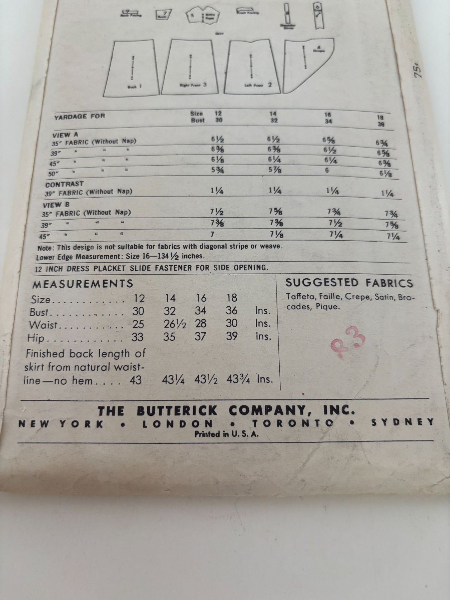 Butterick Sewing Pattern 5802 Bouffant Evening Gown Prom Dress Formal Vintage 14