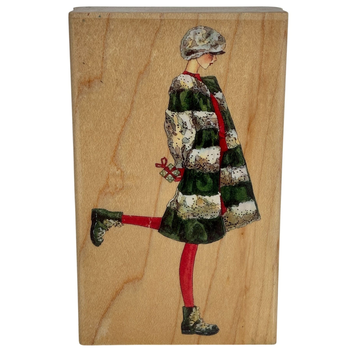 Stamps Happen Rubber Stamp Holiday Cheers Winter Fashion Christmas Cardmaking Gift Behind Back