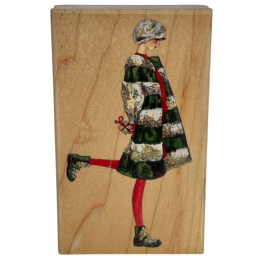 Stamps Happen Rubber Stamp Holiday Cheers Winter Fashion Christmas Cardmaking Gift Behind Back
