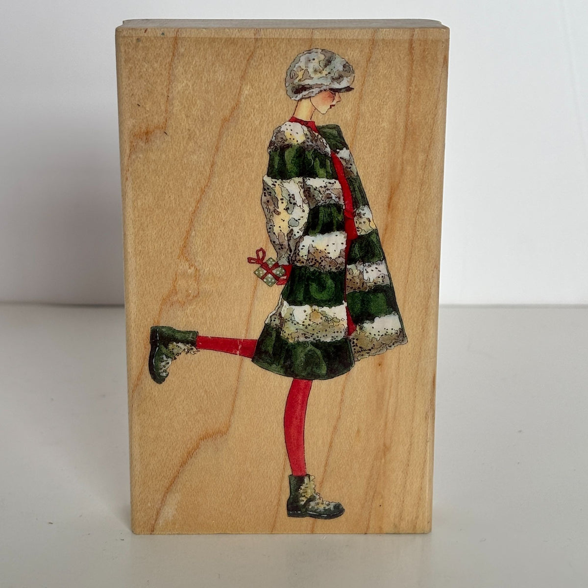 Stamps Happen Rubber Stamp Holiday Cheers Winter Fashion Christmas Cardmaking Gift Behind Back