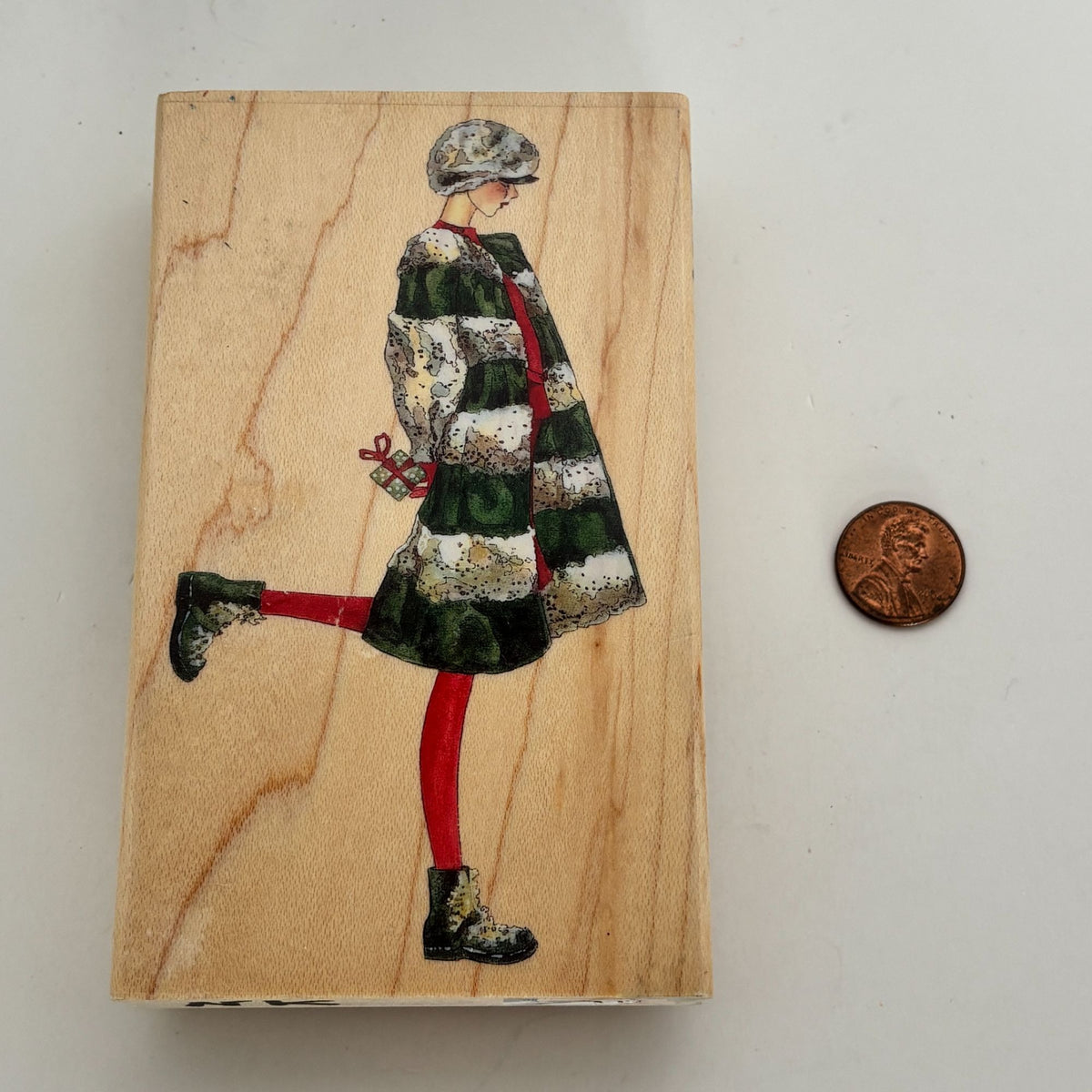 Stamps Happen Rubber Stamp Holiday Cheers Winter Fashion Christmas Cardmaking Gift Behind Back