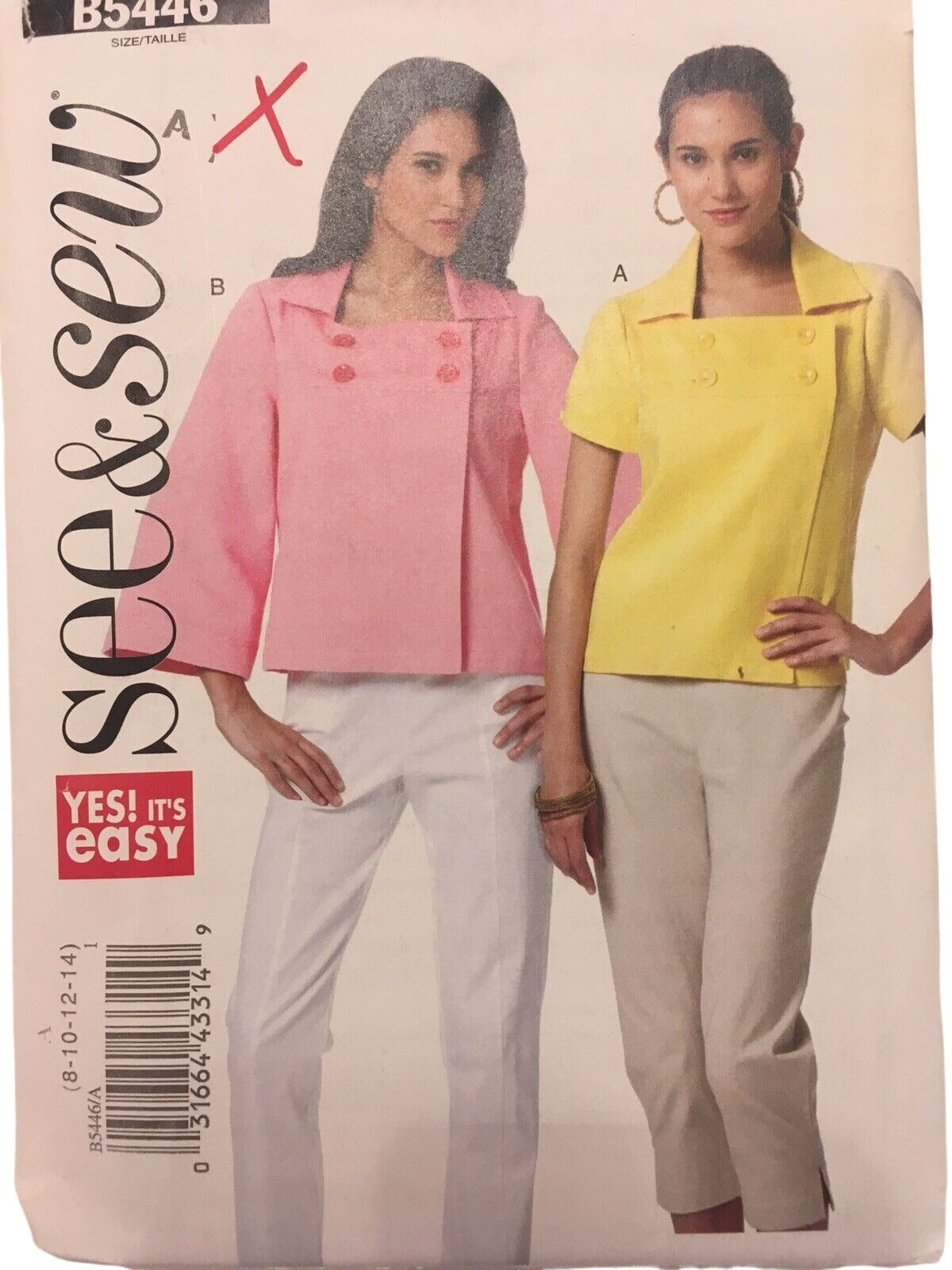 Butterick Sewing Pattern B5446 Jacket Top 2000s Modern Chic Work 8 10 12 14 Easy