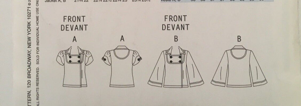 Butterick Sewing Pattern B5446 Jacket Top 2000s Modern Chic Work 8 10 12 14 Easy
