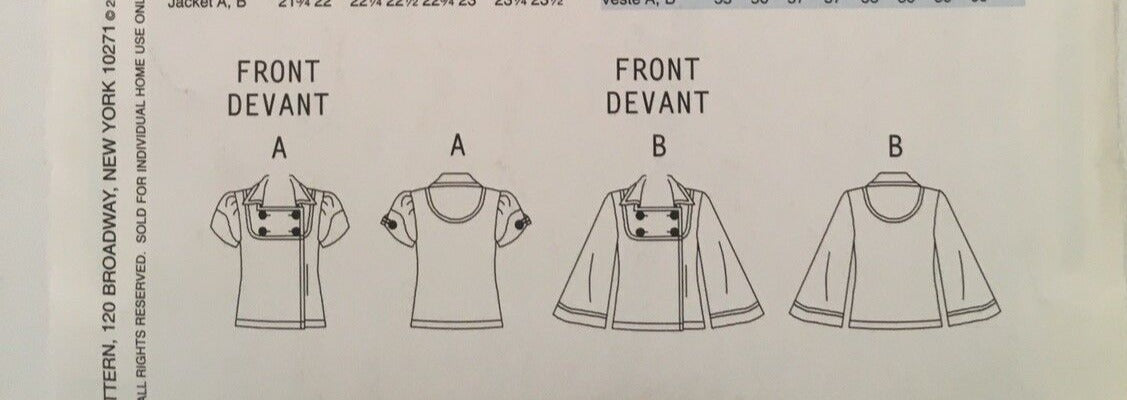 Butterick Sewing Pattern B5446 Jacket Top 2000s Modern Chic Work 8 10 12 14 Easy