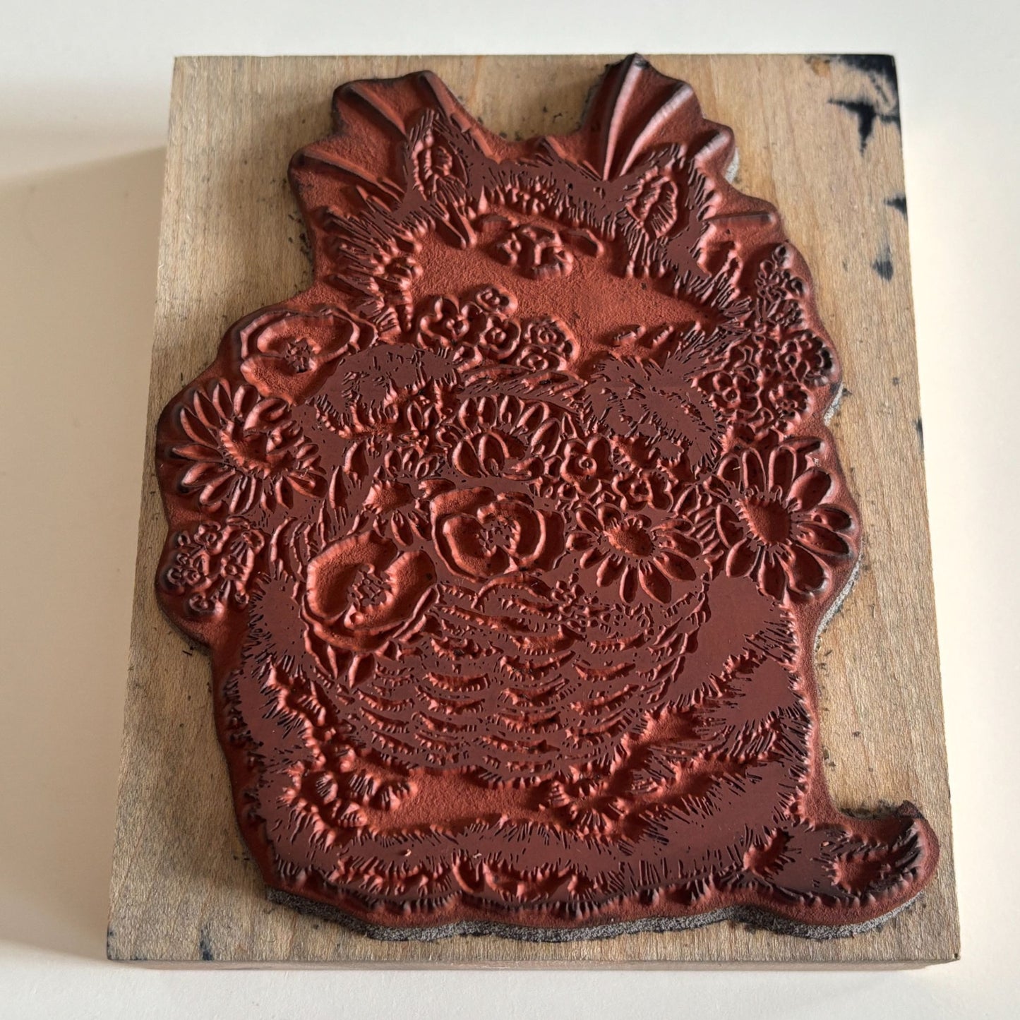 Penny Black Rubber Stamp Cat with Flower Basket Friendship Card Making Smile