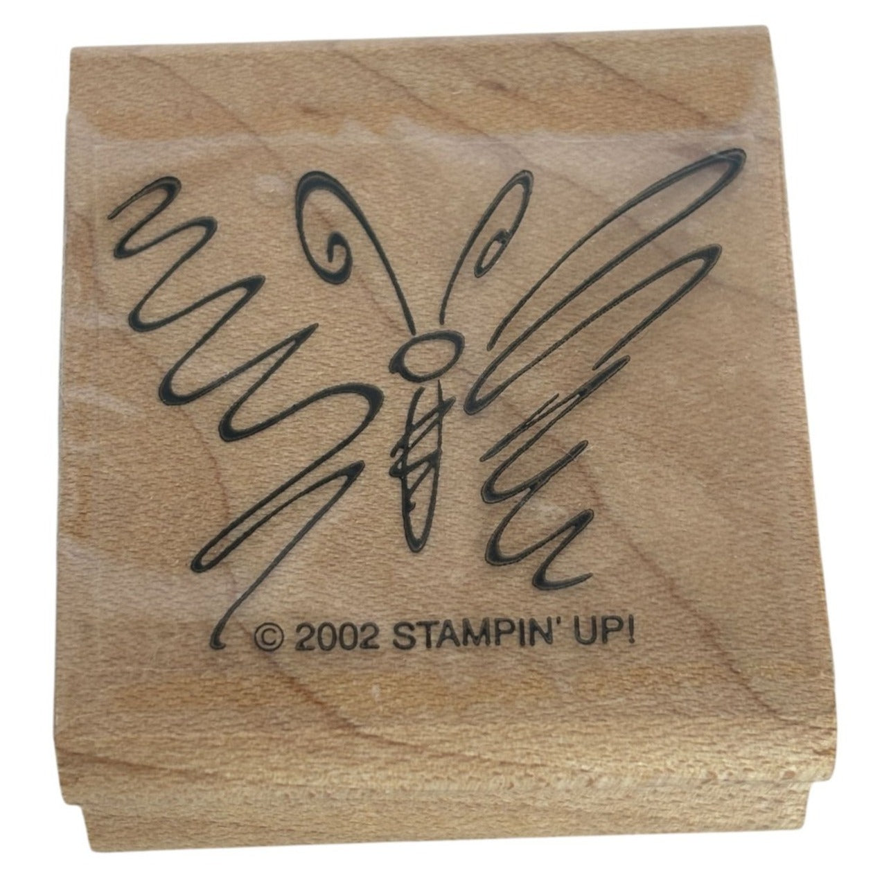 Stampin Up Wood Rubber Stamp Butterfly Scribble Wings Watercolor Card Making Art