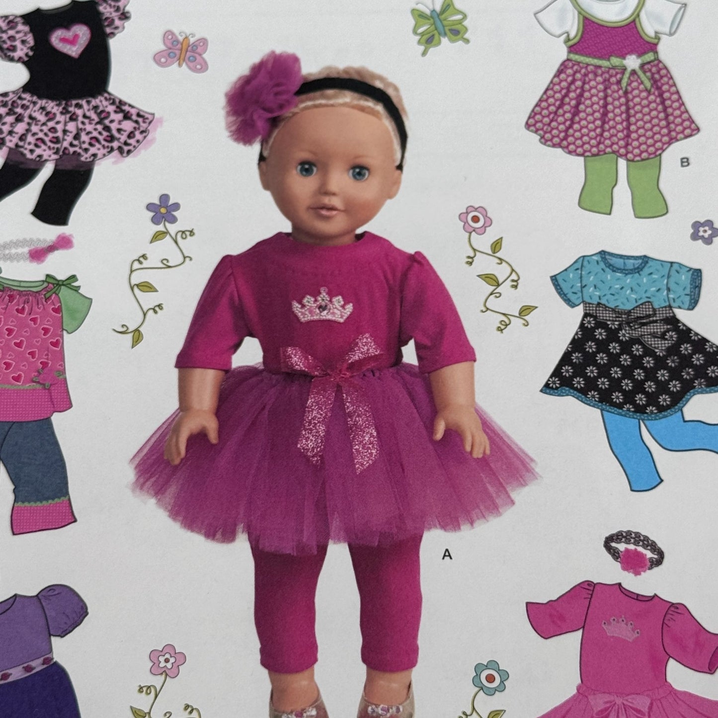 Simplicity Sewing Pattern 1711 Doll Clothes Clothing 18 Inch Dress Leggings UC Headband