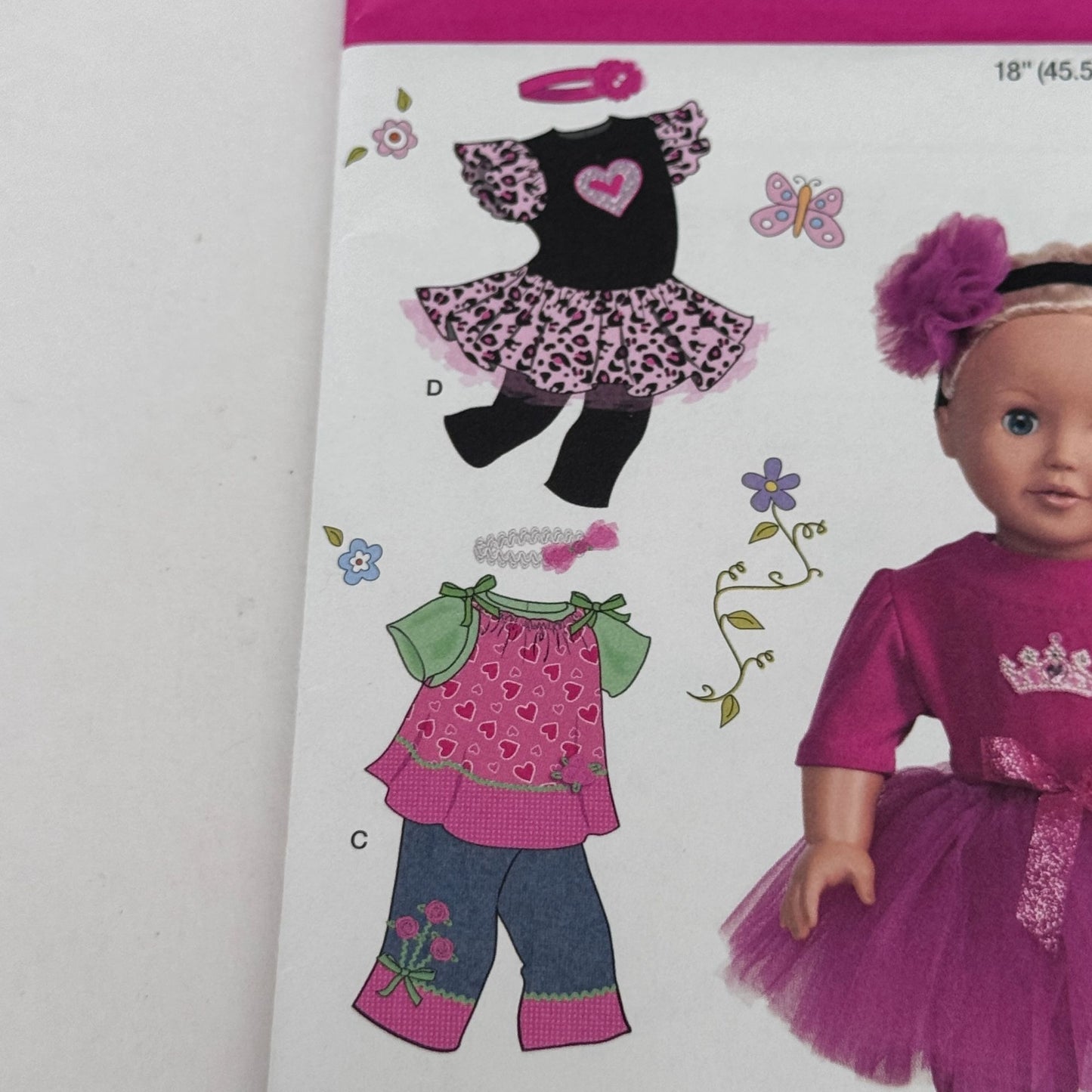 Simplicity Sewing Pattern 1711 Doll Clothes Clothing 18 Inch Dress Leggings UC Headband